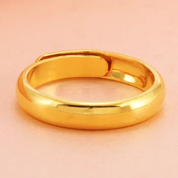 Paprasta sklandžiai pora žiedus moterims, vyrams, 24K Aukso mados korėjos piršto Žiedas niekada pakeisti spalvą draugystės Papuošalai, Aksesuarai