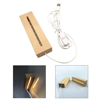 LED Naktį Lempa Bazė, Mediniai Žibintai Ekranas Bazės USB Powered Bazės Stovėti 3D