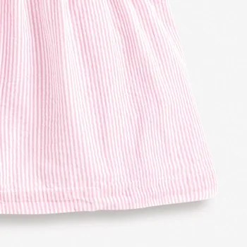 Mažai Specialistė 2021 Naujas Vasaros Kūdikių Mergaičių Drabužių Prekės ženklo Suknelė Bamblys Dryžuotas Medvilnės Valtis Spausdinti Suknelės Vaikams 2-7 Metų