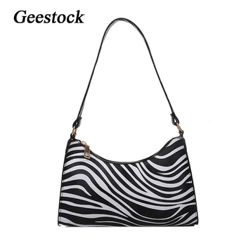 Geestock Moterų Mados Pečių Krepšiai PU Zebra Karvė Leopard 