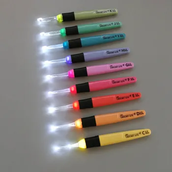 1 vnt LED Šviesos puošybinės Mezgimo Virbalai Audimo AccessoriesToolsCrochet Kabliukų 