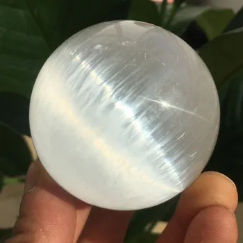 AAA 55-65mm Selenitas Srityje Visiškas Mėnulio Deivės Psichikos Baltos Gipso Crystal Ball