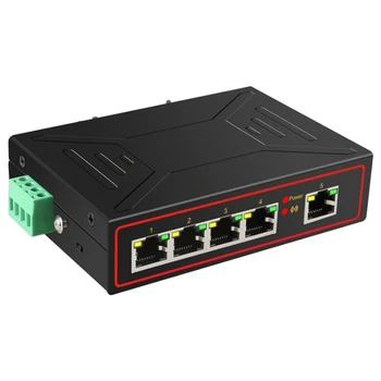 5 Uostų, Pramoninių Metalų Atveju Ethernet Switch 10/100Mbps Rj45 Signalo Stiprinimo Vlan Tinklo Jungiklis