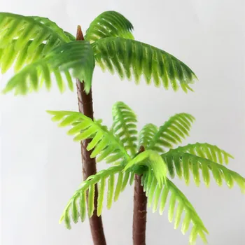 Plastikiniai Mini Kokoso Palmių Miniatiūriniai Lapų Padirbtų Augalų Vazonuose Bonsai Amatų Micro Kraštovaizdį 
