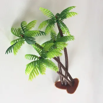 Plastikiniai Mini Kokoso Palmių Miniatiūriniai Lapų Padirbtų Augalų Vazonuose Bonsai Amatų Micro Kraštovaizdį 