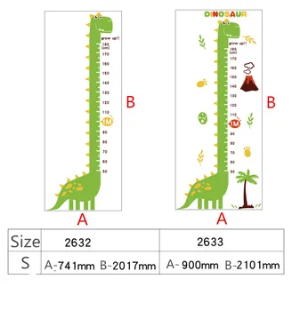 Dinozaurų Aukštis Lipdukai Kūdikių Matavimo Aukštis, Sienų Lipdukai Cartoon Vaikų Kambario Sienos Papuošimas Akrilo Kūdikių Aukštis Valdovas