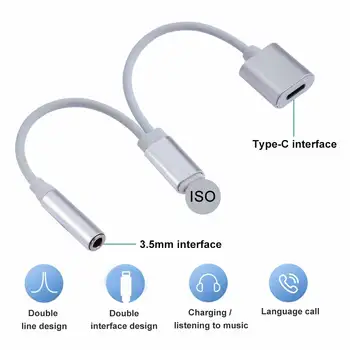 2 in 1 Nešiojamų IOS Ausinių Lizdas į 3,5 mm Audio jungtis Kabelio Adapteris Įkroviklis iPhone 7/8/X Ausinių Įkrovimo Muzikos Skambinti