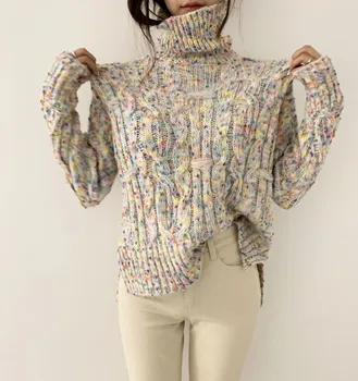 Korėjos Golfo Megztinis Moteris 2020 M. Rudens Žiemos Dugno Megztiniai Šiltas Twist Purus Megzti Megztinis Megztinis Moterims
