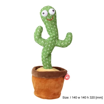 Juokinga Kaktusas Pliušinis Žaislas Šokių, Dainavimo Elektriniai Žaislai Įdaryti Augalų Žaislas Vaikystėje Mokymosi Kalbėti Sukimo Pliušinis Žaislas