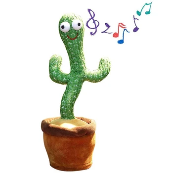 Juokinga Kaktusas Pliušinis Žaislas Šokių, Dainavimo Elektriniai Žaislai Įdaryti Augalų Žaislas Vaikystėje Mokymosi Kalbėti Sukimo Pliušinis Žaislas