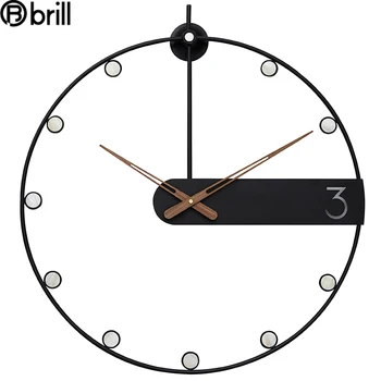 Šviesos Prabanga Paprastas Sieninis Laikrodis, Šiuolaikinio Dizaino Ir Mados Šiaurės Kūrybos Kambarį Namo Apdaila Metalo Silent Kvarcinis Laikrodis 50