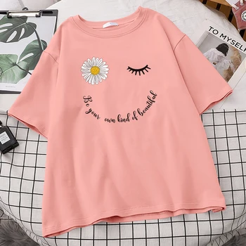 Chrysanthemum Išraiška Spausdinti Moteris Marškinėliai Mados Patogūs Drabužiai Estetinės Modelis Tshirts Prarasti Namus Tshirts Moterų