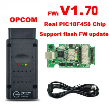 Op-com Opcom V5 Profesinės Opel Automobilių Diagnostinė Priemonė V1.7 V1.95 Flash Update su Pic18F458 FT232RL Obd2 Scaner 170823C