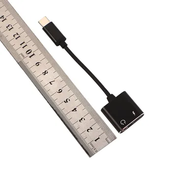 Audio Kabelis USB C Įkrovimo Tipas-C Audio Splitter Adapteris Ausinės C Tipo 3,5 mm Adapteris