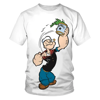 Naujas Popeye serija T-shirt 3D spausdinimo naujas ir madingas hip-hop trumparankoviai atsitiktinis vasaros berniukų viršūnės