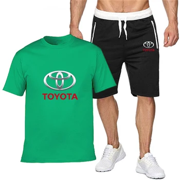 Toyota Automobilių Kostiumas Mens Vasaros Šortai Kostiumas trumparankoviai Marškinėliai Šortai Atsitiktinis Nešioti Vyras Sportinė apranga Sporto Rūbai vyriški Kostiumas