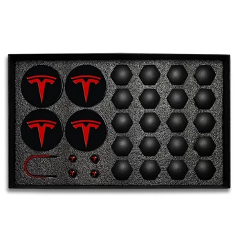 Už Tesla Model 3 X Y S Automobilių Ratų Center Caps Stebulės Dangtelis Užsukamu Rinkinys Dekoratyvinis Padangos Automobilių Modifikacijos, Priedai Logotipas Ženklelis