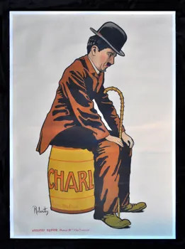 400X300MM Charlot-Charlie-Chaplin-Roberty-1917 jumbo šaldytuvas magnetas MIŠKOTVARKOS-0229 Geriau Jumbo Magnetai
