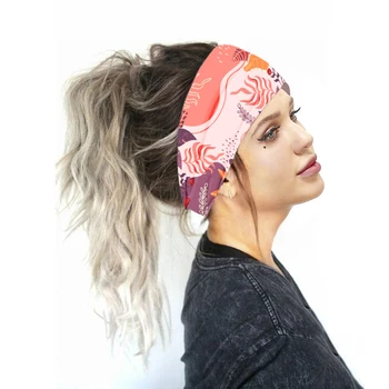 2020 Mados Naujų Moterų Hairband Platus Medvilnės Ruožas Lankelis Merginų Galvos Apdangalai Turbaną Sporto Spausdinimo Bandana Plaukų Aksesuarai