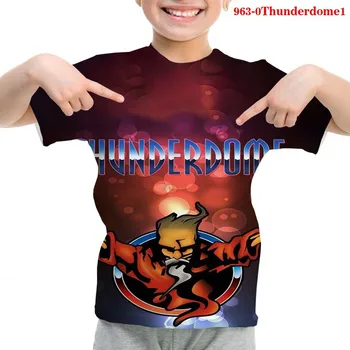 Thunderdome 3D Marškinėliai Vaikų Hardcore Vedlys Logotipas Marškinėliai Berniukams Mados Marškinėlius Vasaros Atsitiktinis trumpomis Rankovėmis vyriški Tee Marškinėliai