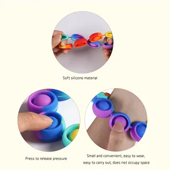 Nešiojamų Paspauskite Išskleidimo Žaislai Fidget Paprasta Dimple Apyrankę Žaislai Pasirodo Streso Pagalbos Ranką Figet Žaislai, Minkšti Silikoniniai Dovanos