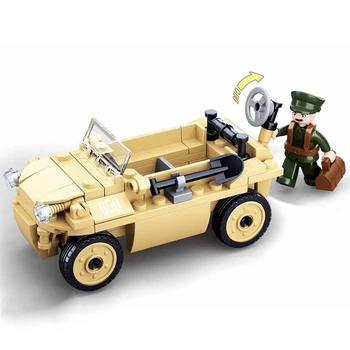 NAUJAS WW2 vokietijos Karinių jūrų desanto Automobilio Modelio Pistoletas Ginklas Blokai II Pasaulinio Karo Armijos Karių Skaičiai Plytų Klasikinis Žaislas Vaikams