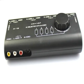 AV-109 4 in 1 out, AV-switcher audio video switcher S-video, composite video switcher