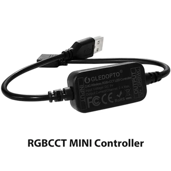GLEDOPTO USB LED Juostelės RGBCCT TV Foną, 2M Smart Juostele Juosta Zigbee Mini Valdytojas Dirbti su 