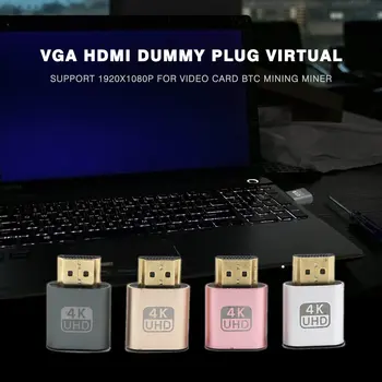 VGA, HDMI suderinamus Manekeno Plug Virtualus Ekranas Emuliatorius Adapteris DDC Edid Paramos 1920x1080P Vaizdo Kortelė BTC Kasybos Miner