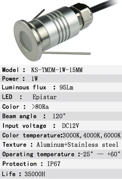 1W Mini LED Požeminės Šviesos IP67 atsparus Vandeniui Inground Lemputė 12V Lauko Žemės Vietoje, Kraštovaizdžio Sodo Palaidotas Apšvietimo su Vairuotoju