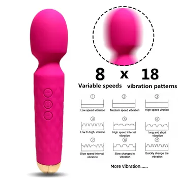 Galingas Dildo Vibratorius AV Magic Wand Vibratoriai G Spot Klitorio Stimuliatorius USB Įkrovimo Massager Prekės, Sekso Žaislai, Moteris