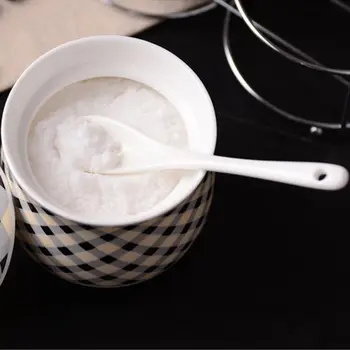 1pcs L/S Porceliano Kavos Vaiskiai Balta Šaukštai Mini Virtuvė Keramikos Arbata Cukraus Desertas, Ledų Šaukštu Kaulų, Keramikos stalo įrankiai