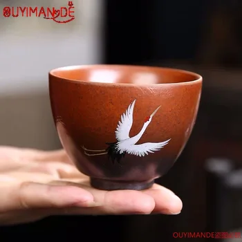 2VNT Krosnies keitimas teacup namo savininkas taurės retro kung fu arbatos rinkinys keramikos arbatos puodelio vieno puodelio Japonijos antikvariniai arbatos puodelio