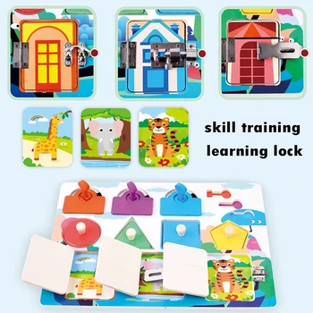 Montessori Bamblys Užimtas Valdybos Išlaisvinti Žaislas Ankstyvojo Ugdymo Įgūdžių Mokymo Spalva Formos Medinis Žaislas Mokymo Priemones Mokymosi Valdyba