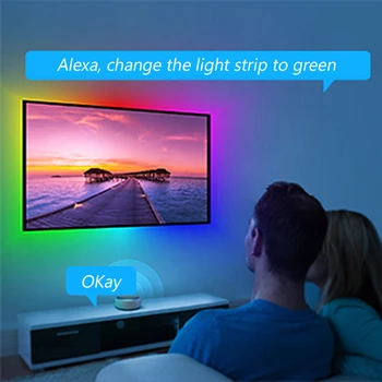 2.8 M Tuya WiFi 5050 RGB Led Šviesos Juostelės USB LED TV Apšvietimas Smart Gyvenimo Gosund APP šviesos srautą galima reguliuoti Laikmatį, Alexa, Google Namuose