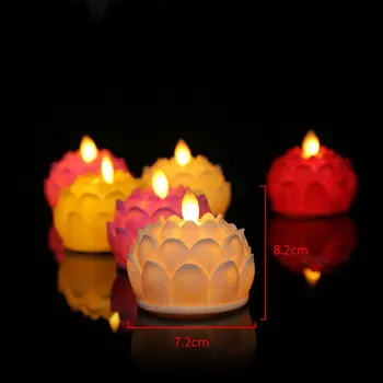 Šiltai Balta Juda Viko Baterija Lotus Žvakių,AAA baterijomis, Specialūs Votive Bažnyčia LED Žvakių Šviesos