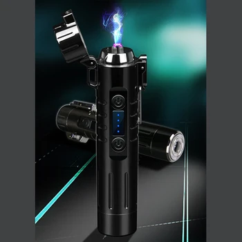 Naujas Pulsas USB Elektros Žiebtuvėlis Su Razor Barzdos Skustuvas Vėjo Dual Plazmos Lanku Įkraunama Lengvesni Cigarečių Uždegimo Įtaisus