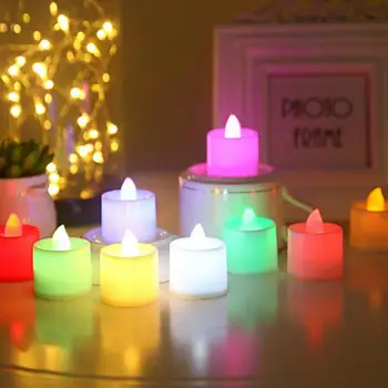 1pc Kūrybos LED Žvakė Spalvotų Lempų Arbata Šviesos Namuose Vestuvių, Gimtadienio Apdailos Netikrą Žvakė Flameless Sodo Dekoro