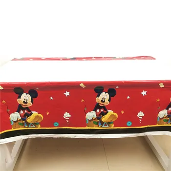 Disney Raudona Mickey Mouse 1pcs 132*220cm Didelio Dydžio Šalis Staltiesė Vestuvių, Gimtadienio Dekoracija Stalo Dangčio Vienkartiniai Indai