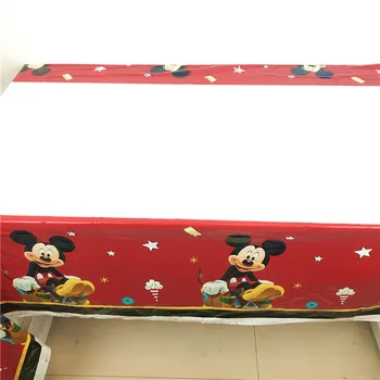 Disney Raudona Mickey Mouse 1pcs 132*220cm Didelio Dydžio Šalis Staltiesė Vestuvių, Gimtadienio Dekoracija Stalo Dangčio Vienkartiniai Indai