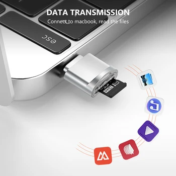 USB Micro SD/TF Kortelių Skaitytuvas USB 3.1 C Tipo Mini Mobilus Telefonas, Atminties Kortelių Skaitytuvą, Didelės Spartos USB Adapteris Nešiojamas Priedai