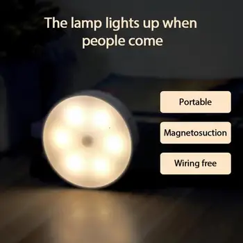 LED Judesio Jutiklis Šviesos Naktį Šviesos USB Įkrovimo Kūno Lempos Miegamojo Spintos Indukcija-tai Energijos taupymas Jutiklis Belaidis Ligh K9M4