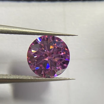 Mosangnai 1 Turas Karatų 6.5 mm, Rožinė Moissanite Deimantų Akmens Žiedas