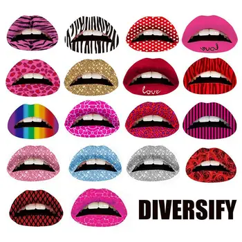 3D Meno Lūpų Lipdukas Blizgučiai Rausvos spalvos, Seksualus Modelis, Makiažas, Tatuiruotės Lūpų Lipduką 