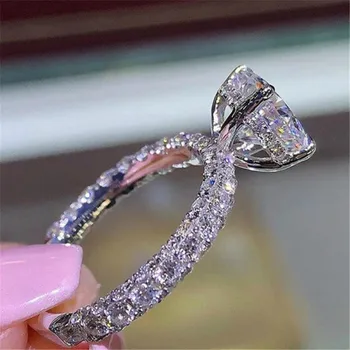 Crystal Dalyvavimas Nagų Dizaino Žiedai Moterims Žavesio Princesė Žiedas Ovalios, Apvalios Vestuviniai Žiedai Moterų Vestuvių Madinga Papuošalai Dovana