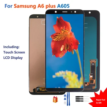 Samsung Galaxy A6 Plus Ekranas Jutiklinis Ekranas skaitmeninis keitiklis Surinkimo Samsung Gaxaxy A6+ A605FN A605G A605GN LCD