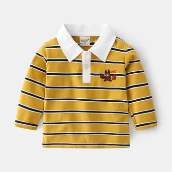 Mada Pavasarį, Rudenį Berniukai Polo marškinėliai Dryžuotas Kokybės Medvilnės Vaikų Marškinėliai, Topai Tees Vaikiška Apranga, vaikiški Drabužiai