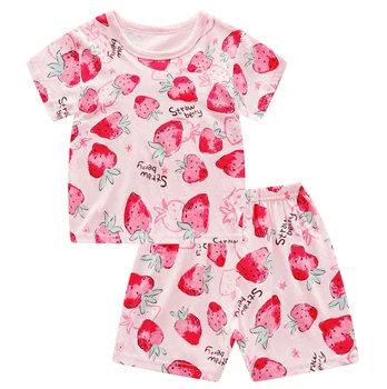 Vaikai Berniukai Sleepwear mergina Vasaros medvilnės rinkiniai Vaikams Homewear Pižama Mergaitėms Pižamos naktiniai drabužiai Vaikams 4 6 8 10 Metų drabužių