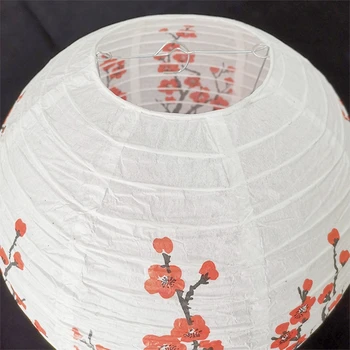 Raudonos Vyšnių Žiedų Popierius Žibintai Baltos Apvalios Kinų, Japonų Popieriaus Lempa Namų Vestuves Apdailos Y5JC