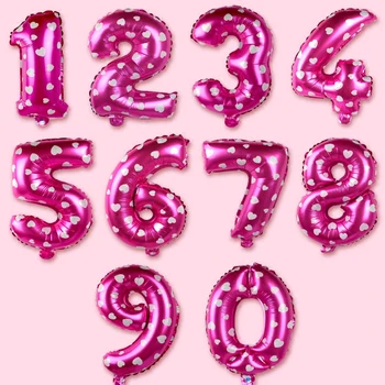 16 32 colių mėlyna rožinė 0 1 2 3 4 5 6 7 8 9 numeris folija balionai vestuvių įvykis kalėdas helovinas festivalio gimtadienio B14-6